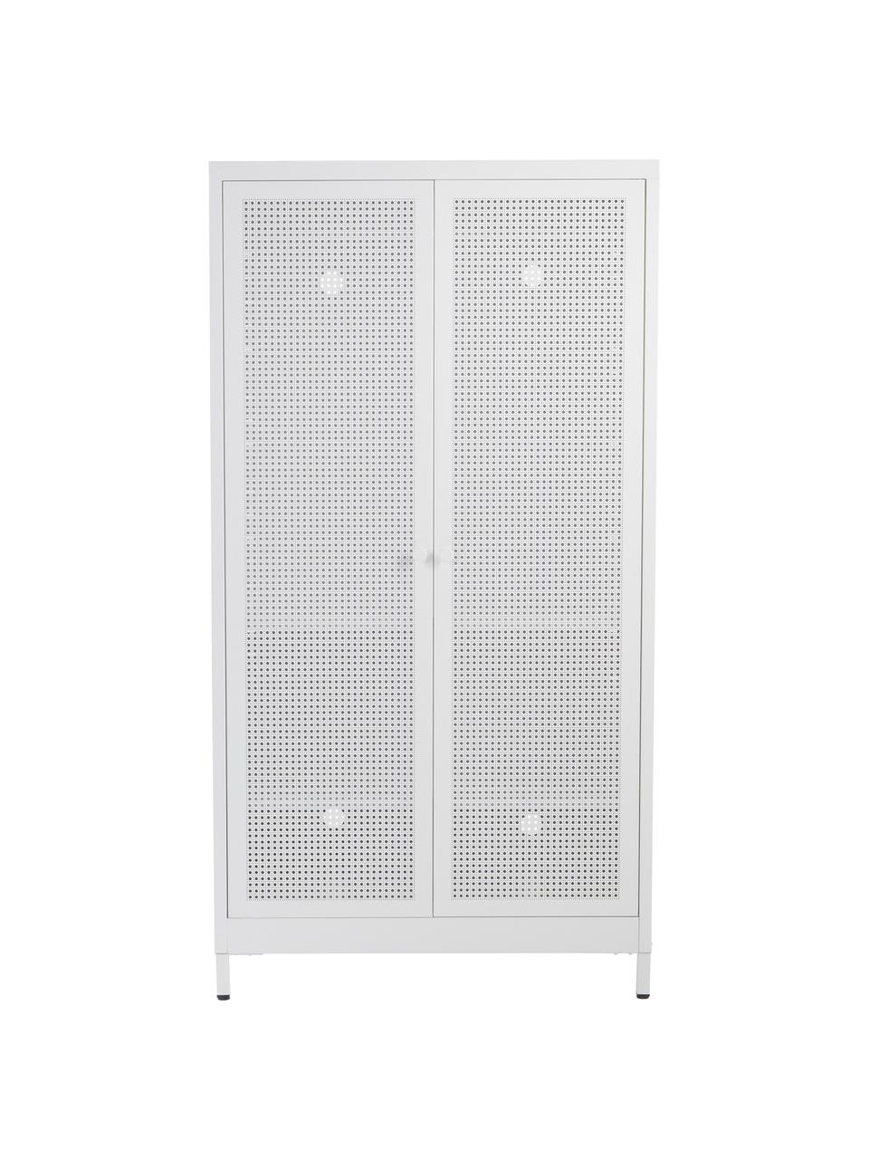 Šatníková skriňa z dreva Hilla, Potiahnutý kov, Biela, Š 85 x V 162 cm