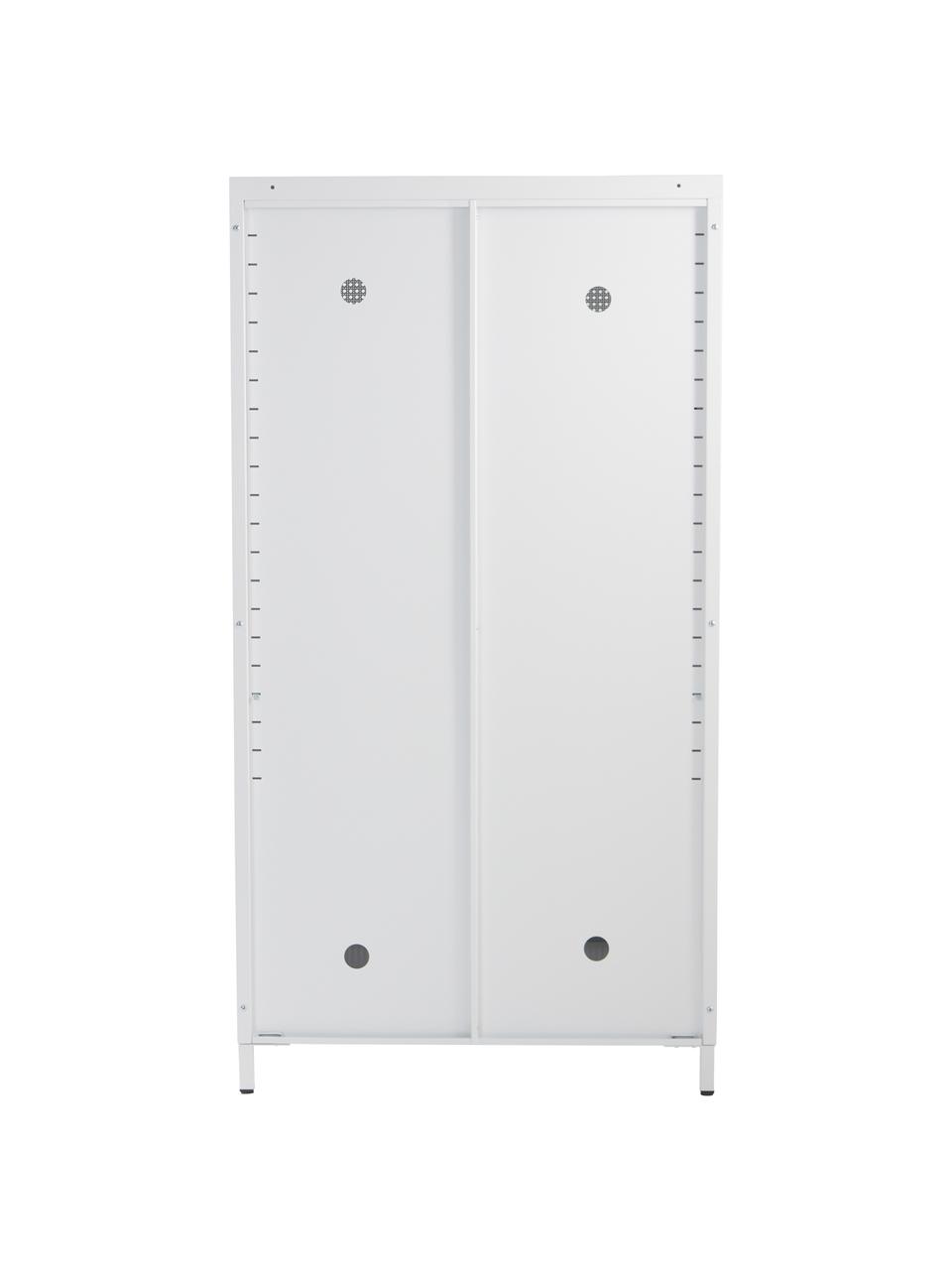 Kleiderschrank Hilla aus Holz, 2-türig, Metall, beschichtet, Weiß, B 85 x H 162 cm