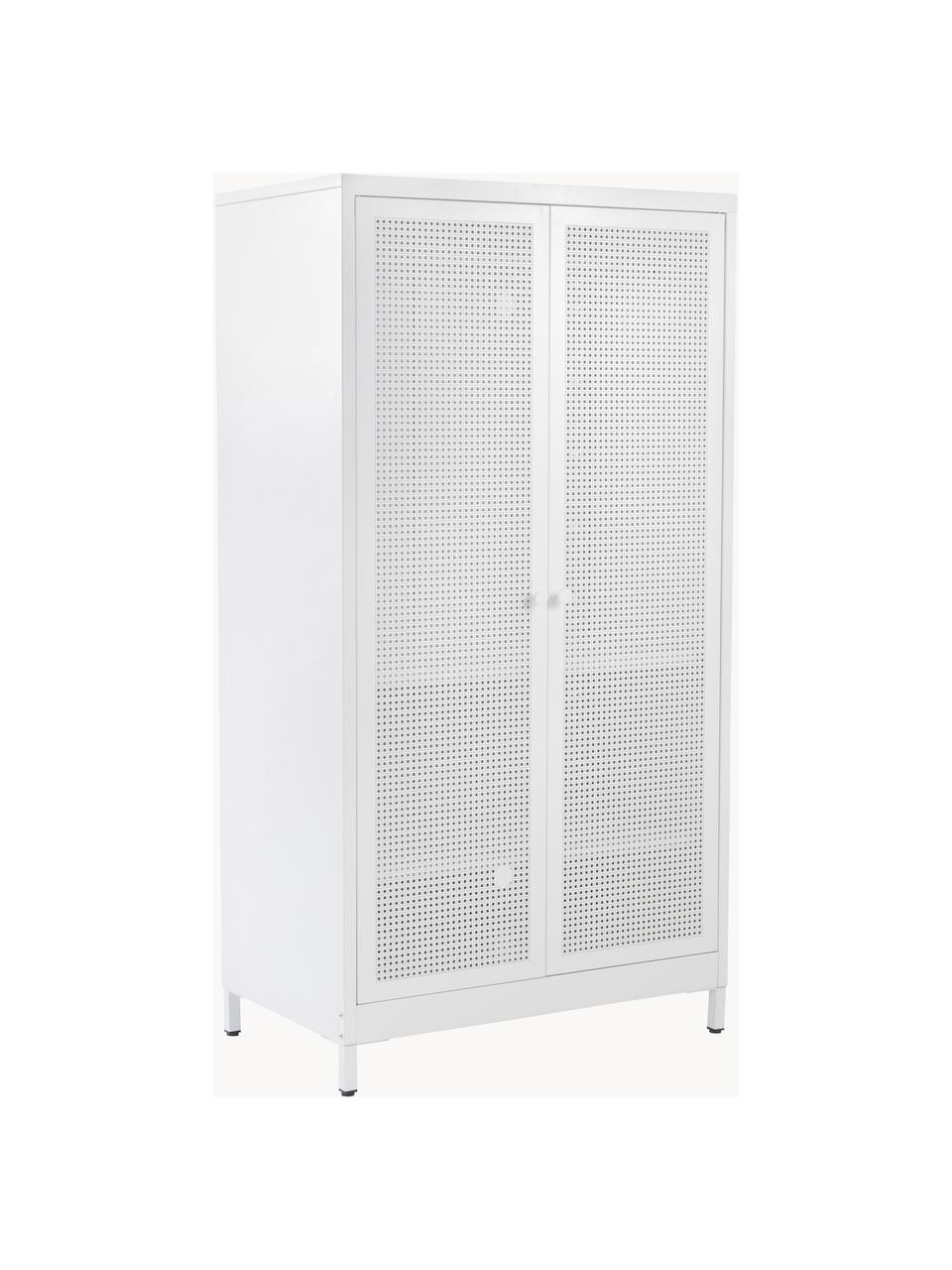 Armoire à 2 portes Hilla, Métal, enduit, Blanc, larg. 85 x haut. 162 cm