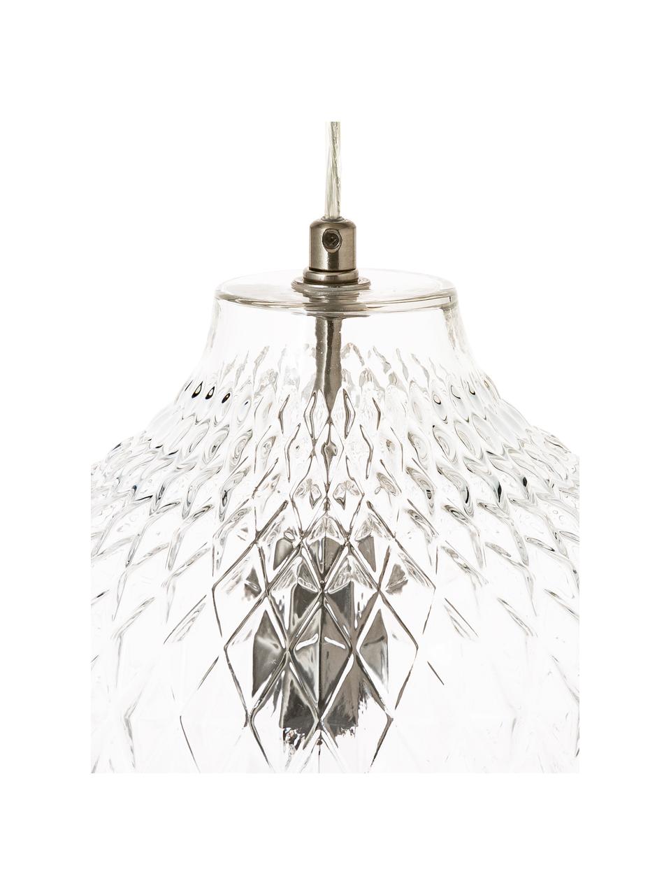 Petite suspension en verre Lee, Transparent, couleur chrome, Ø 27 x haut. 33 cm