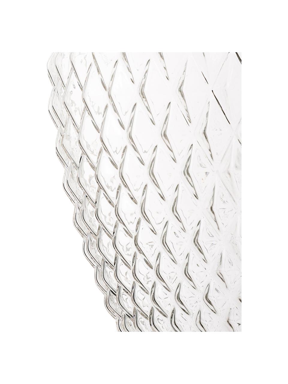 Lampada a sospensione piccola in vetro Lee, Paralume: vetro, Baldacchino: metallo cromato, Trasparente, cromo, Ø 27 x Alt. 33 cm