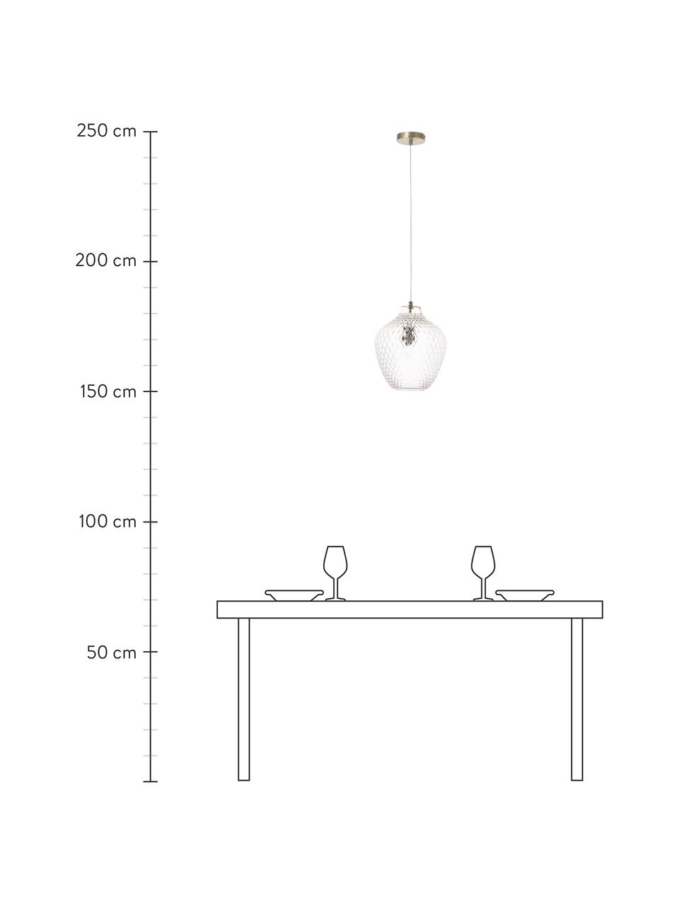 Lampa wisząca ze szkła Lee, Transparentny, odcienie chromu, Ø 27 x W 33 cm