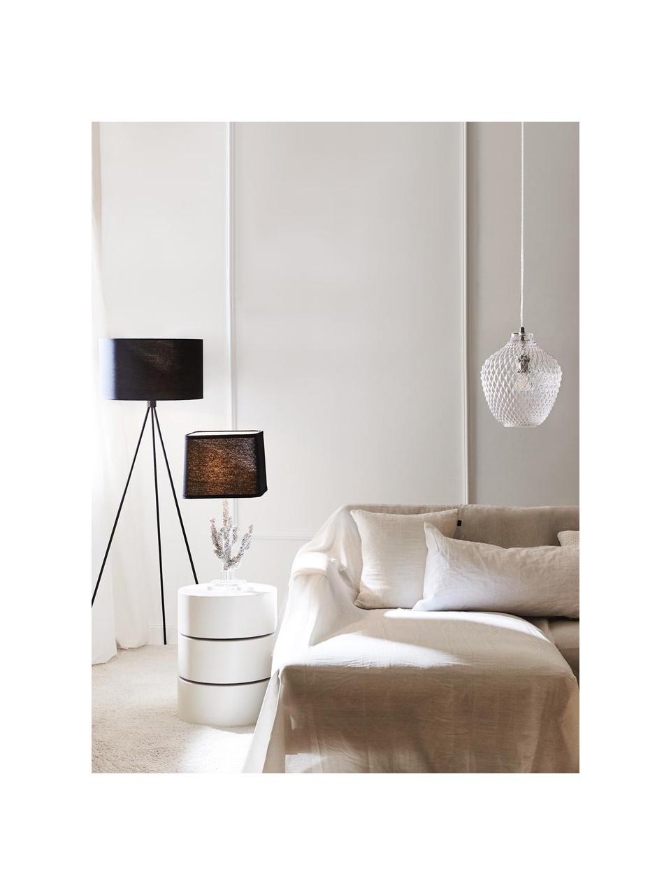 Lampa wisząca ze szkła Lee, Transparentny, odcienie chromu, Ø 27 x W 33 cm