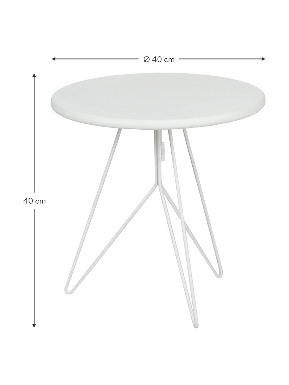 Metalen bijzettafel Tula, Gepoedercoat metaal, Wit, Ø 40 x H 40 cm