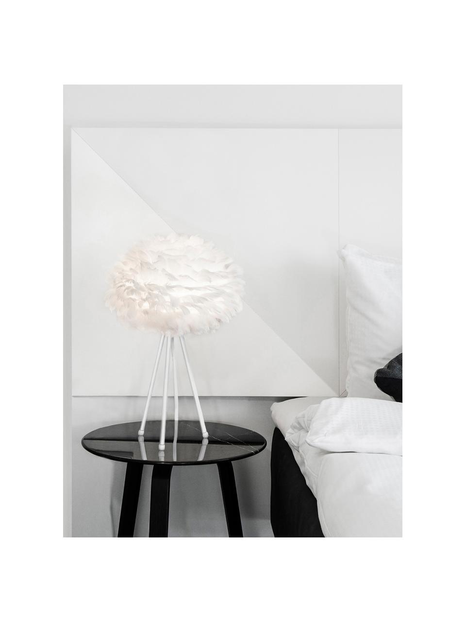 Lámpara de mesa grande de plumas Eos Mini, Pantalla: plumas de ganso con certi, Blanco, Ø 35 x Al 56 cm