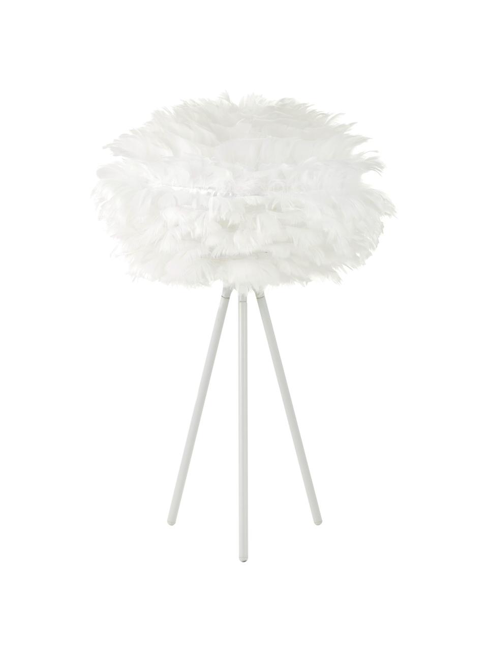 Lámpara de mesa grande de plumas Eos Mini, Pantalla: plumas de ganso con certi, Blanco, Ø 35 x Al 56 cm