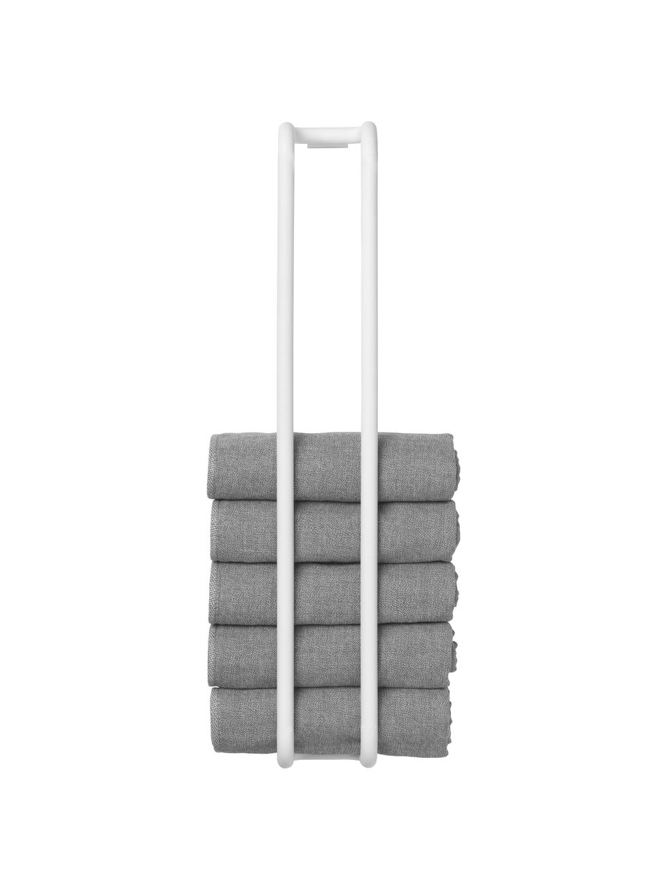 Kovový držák na ručníky Modo, Potažený kov, Bílá, Š 7 cm, V 42 cm