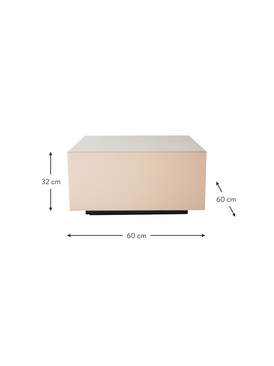 Konferenční stolek Mirror, Zrcadlové sklo, MDF deska (dřevovláknitá deska střední hustoty), Béžová, Š 60 cm, H 60 cm