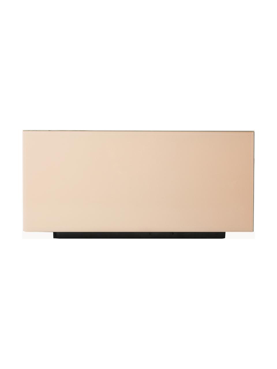 Couchtisch Mirror, Spiegelglas, Mitteldichte Holzfaserplatte (MDF), Beige, B 60 x T 60 cm