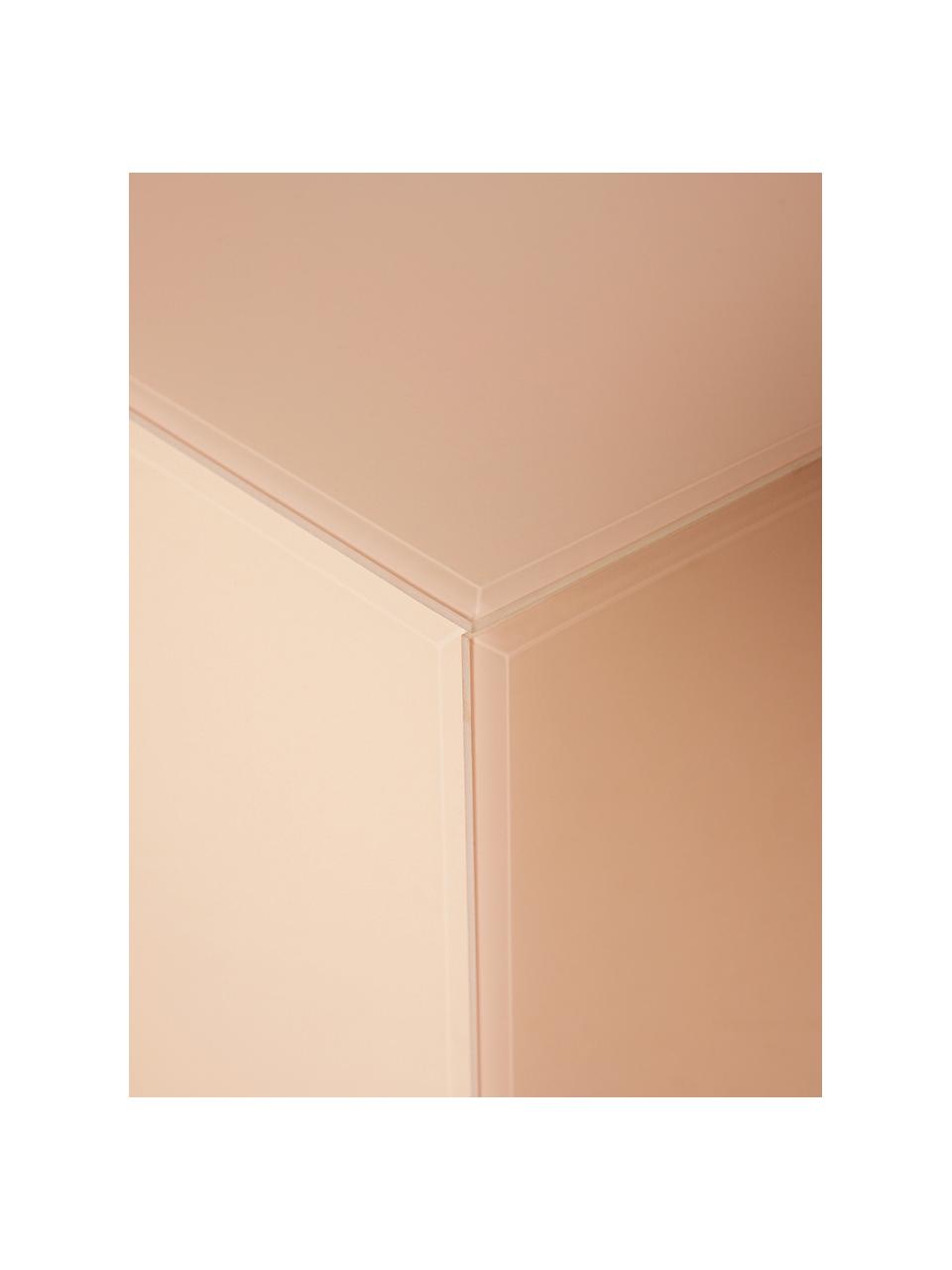 Tavolino da salotto Mirror, Lastra di vetro, pannello di fibra a media densità (MDF), Beige, Larg. 60 x Alt. 32 cm