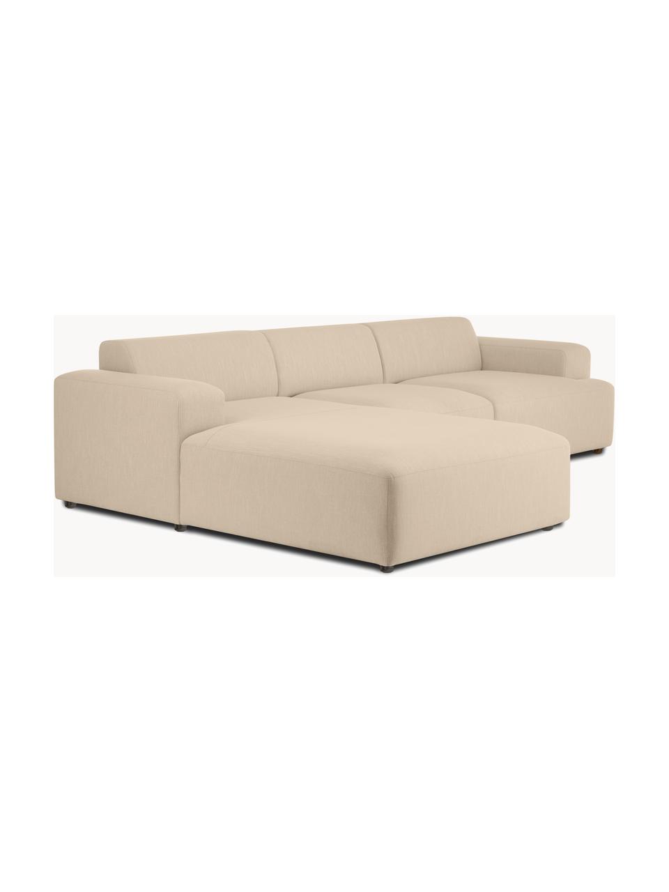 Sofá rinconera Melva (4 plazas), Tapizado: 100% poliéster Alta resis, Estructura: madera de pino maciza, ce, Patas: plástico., Tejido beige, An 319 x F 196 cm, chaise longue izquierda