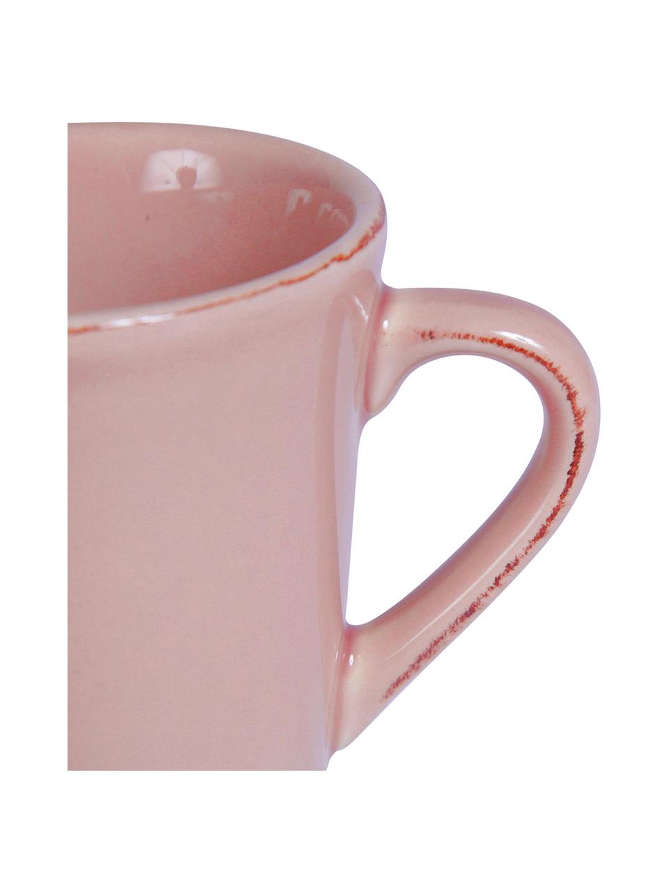 Tasse à café rustique Constance, 2 pièces, Grès cérame, Rose, larg. 9 x long. 11 cm