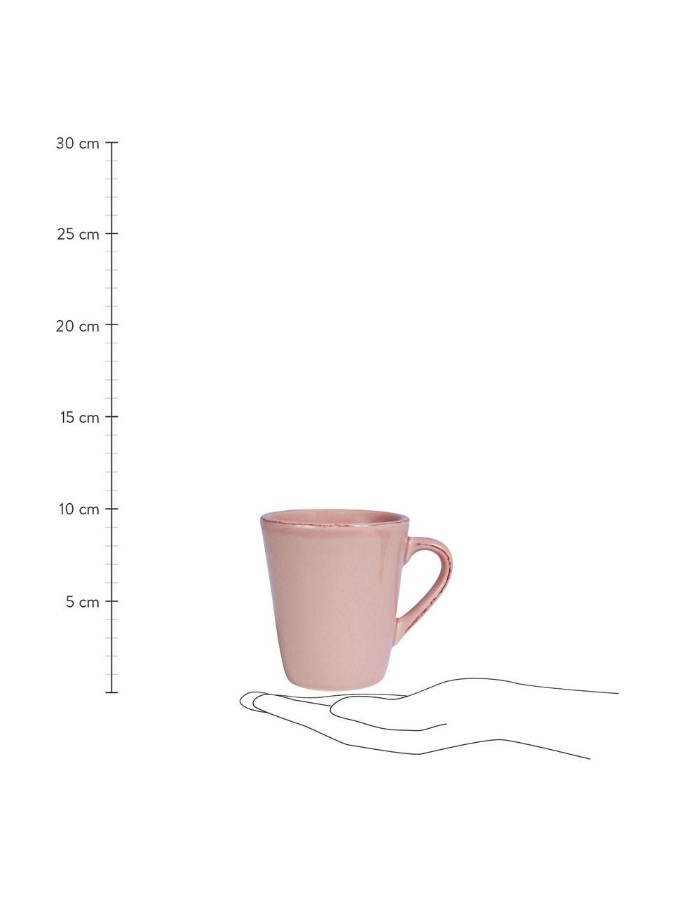 Tasse à café rustique Constance, 2 pièces, Grès cérame, Rose, larg. 9 x long. 11 cm