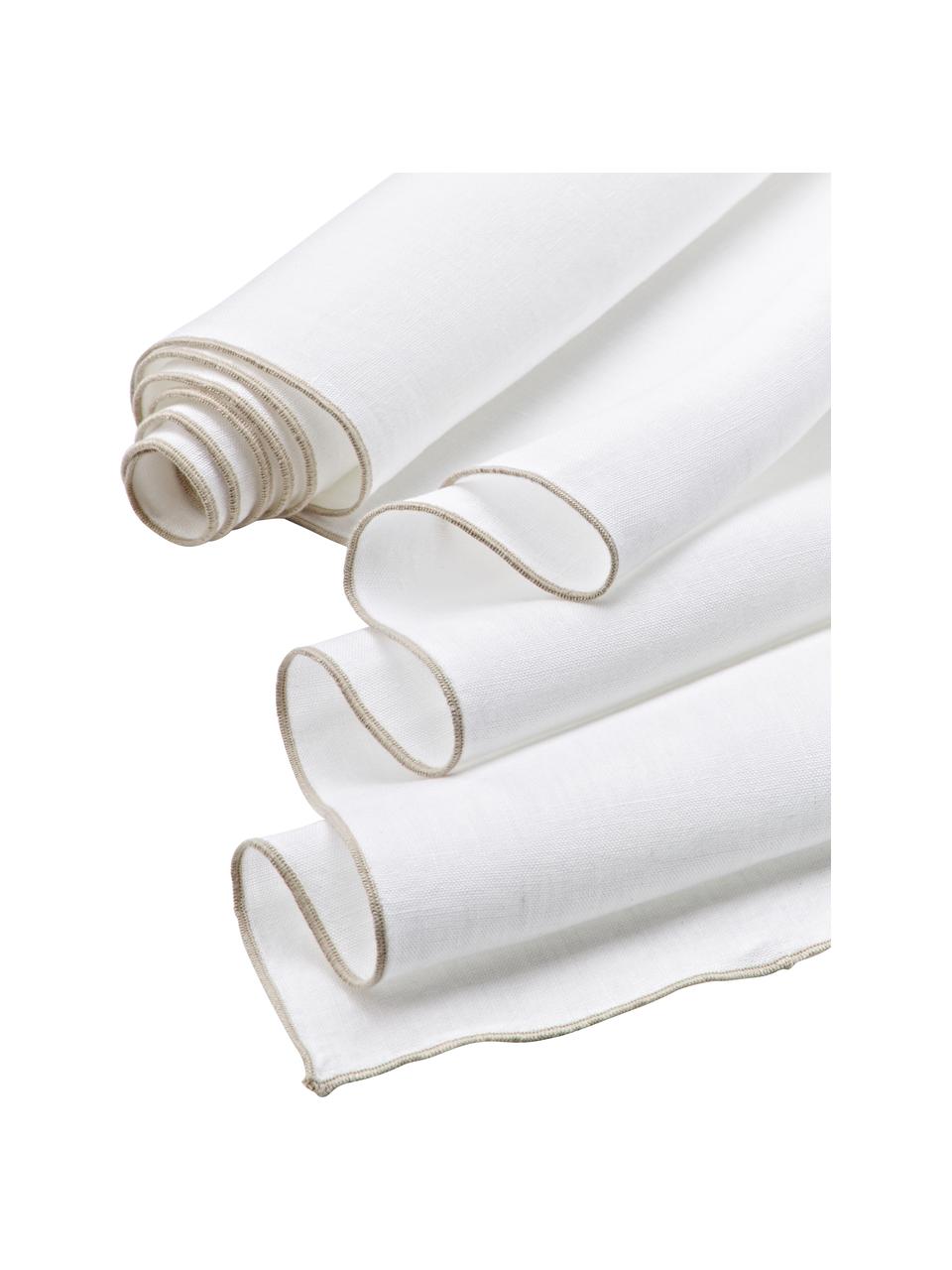Bieżnik z lnu Kennedy, 100% len prany z certyfikatem European Flax, Biały, S 40 x D 150 cm