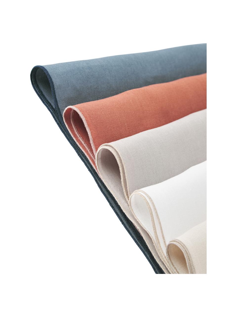 Camino de mesa de lino con ribete Kennedy, 100% lino lavado con certificado European Flax, Blanco, An 40 x L 150 cm