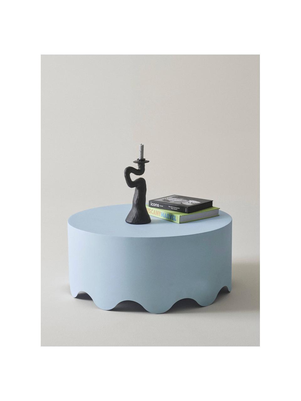 Kulatý konferenční stolek Boom, Železo s práškovým nástřikem, Světle modrá, Ø 80 cm
