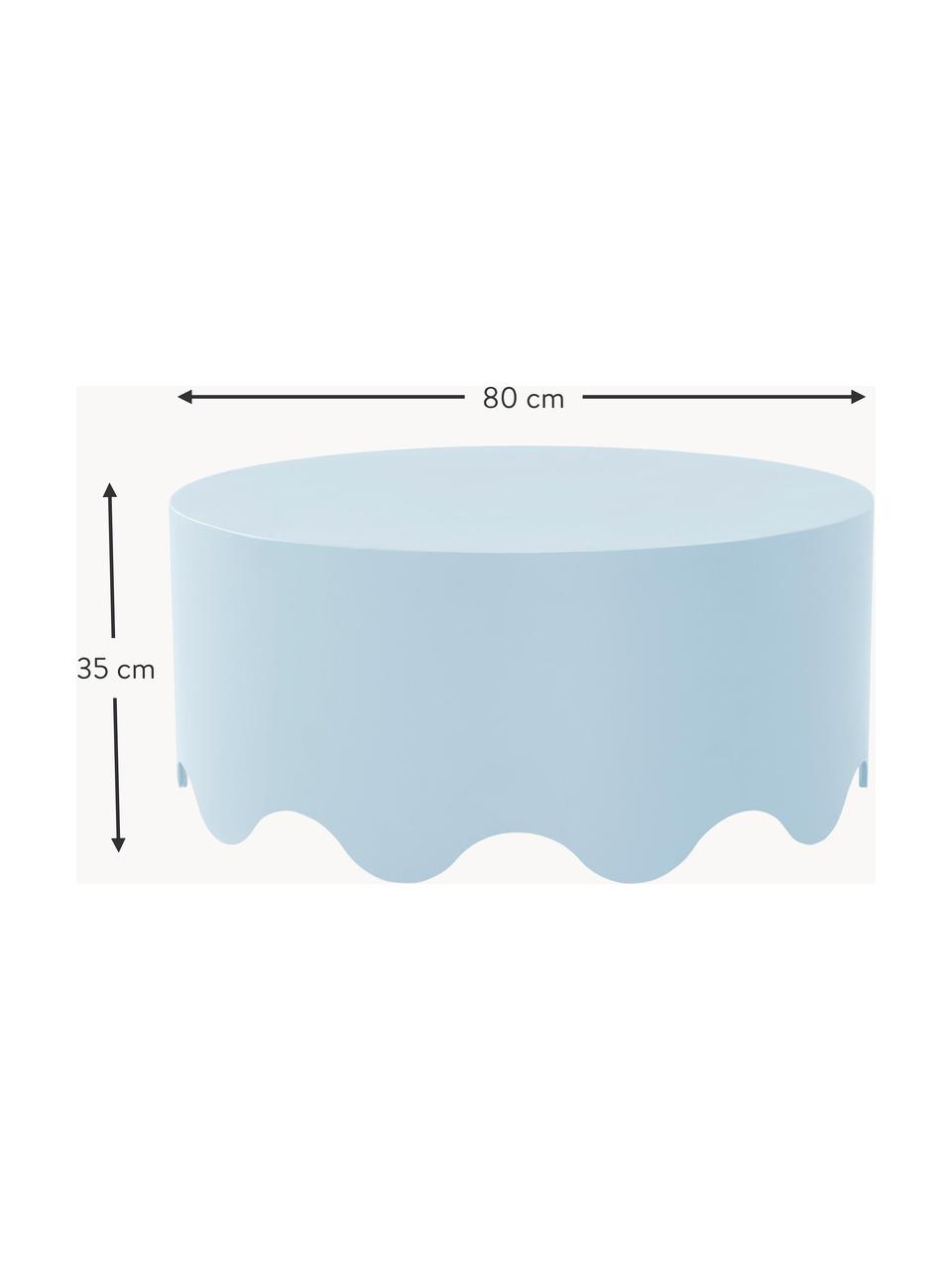 Table basse ronde Boom, Fer, revêtement par poudre, Bleu ciel, Ø 80 cm