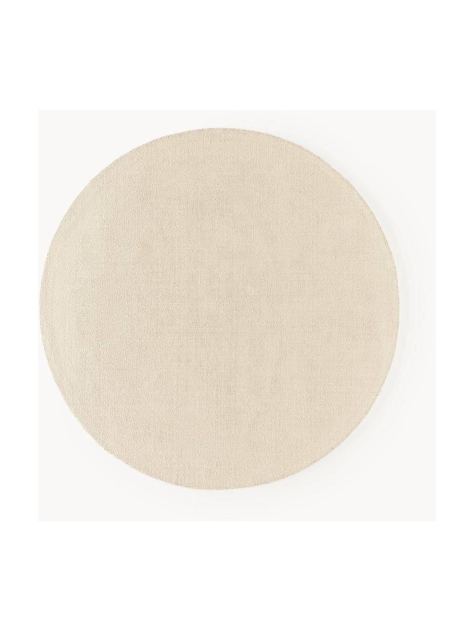 Tapis rond en coton tissé main Lora, Beige clair, Ø 120 cm (taille S)