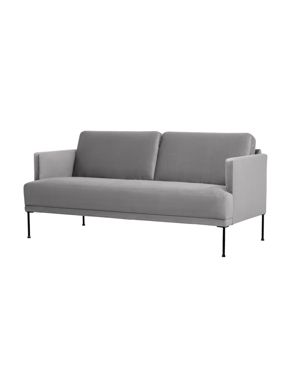 Zamatová pohovka Fluente (2-miestna), Zamatová sivá, Š 166 x H 85 cm