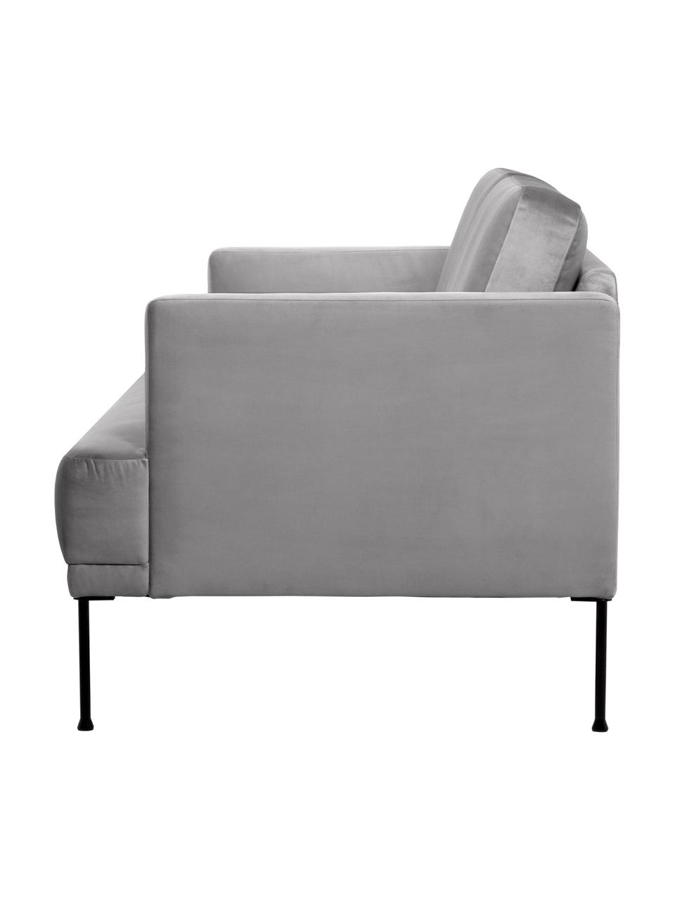 Zamatová pohovka Fluente (2-miestna), Zamatová sivá, Š 166 x H 85 cm