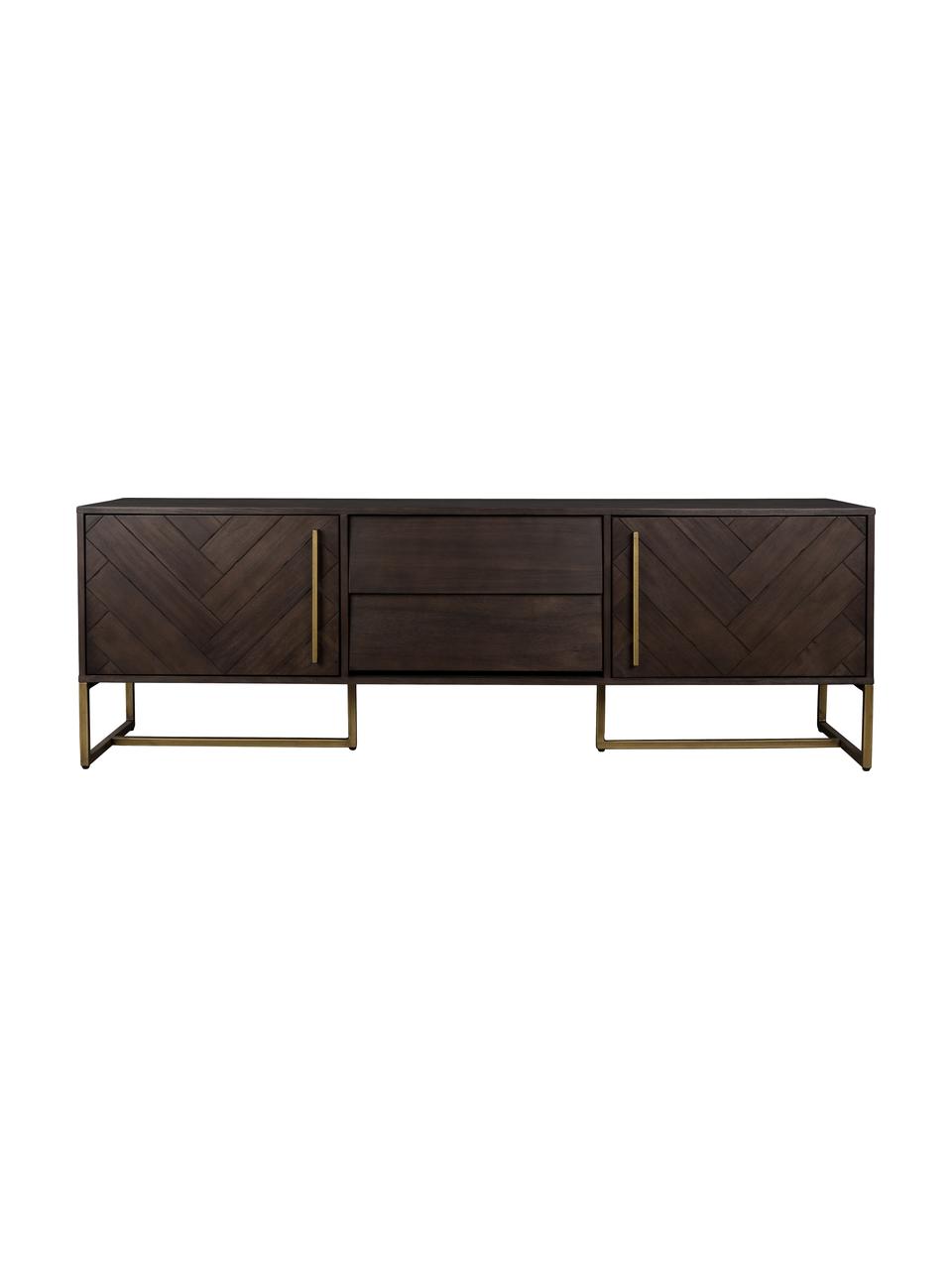 Komoda so vzorom rybej kosti s dyhou z akáciového dreva Class, Drevo, Š 180 x V 60 cm