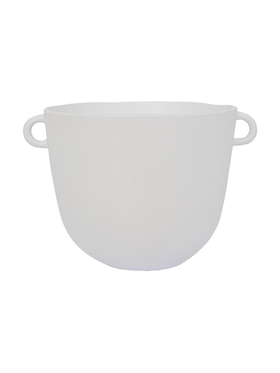 Handgemaakte confit plantenbak in wit, Keramiek, Mat wit, Ø 28 x H 20 cm