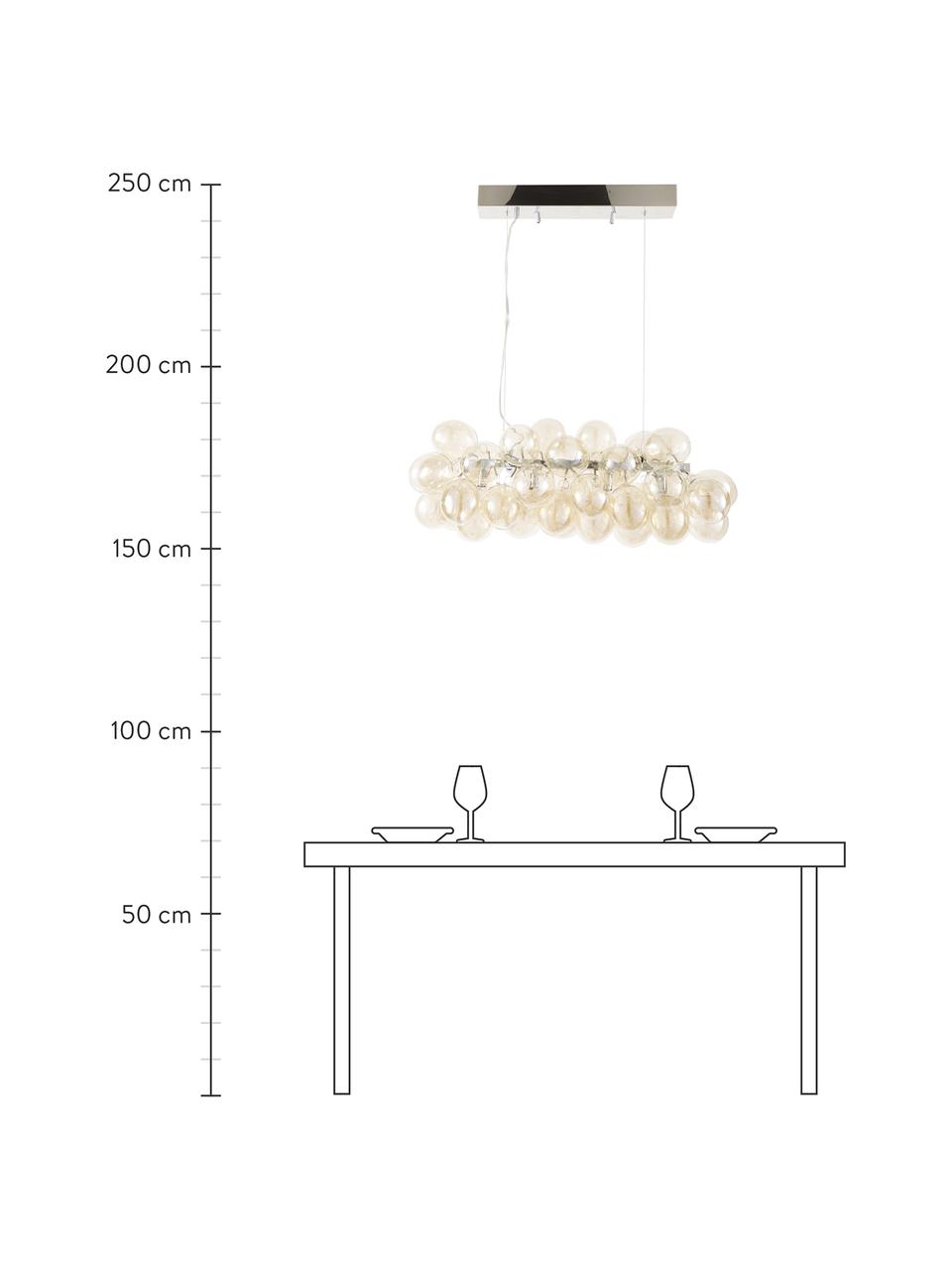 Veľká gulôčková závesná lampa zo skla Gross Bar, Odtiene jantárovej, Š 80 x V 36 cm