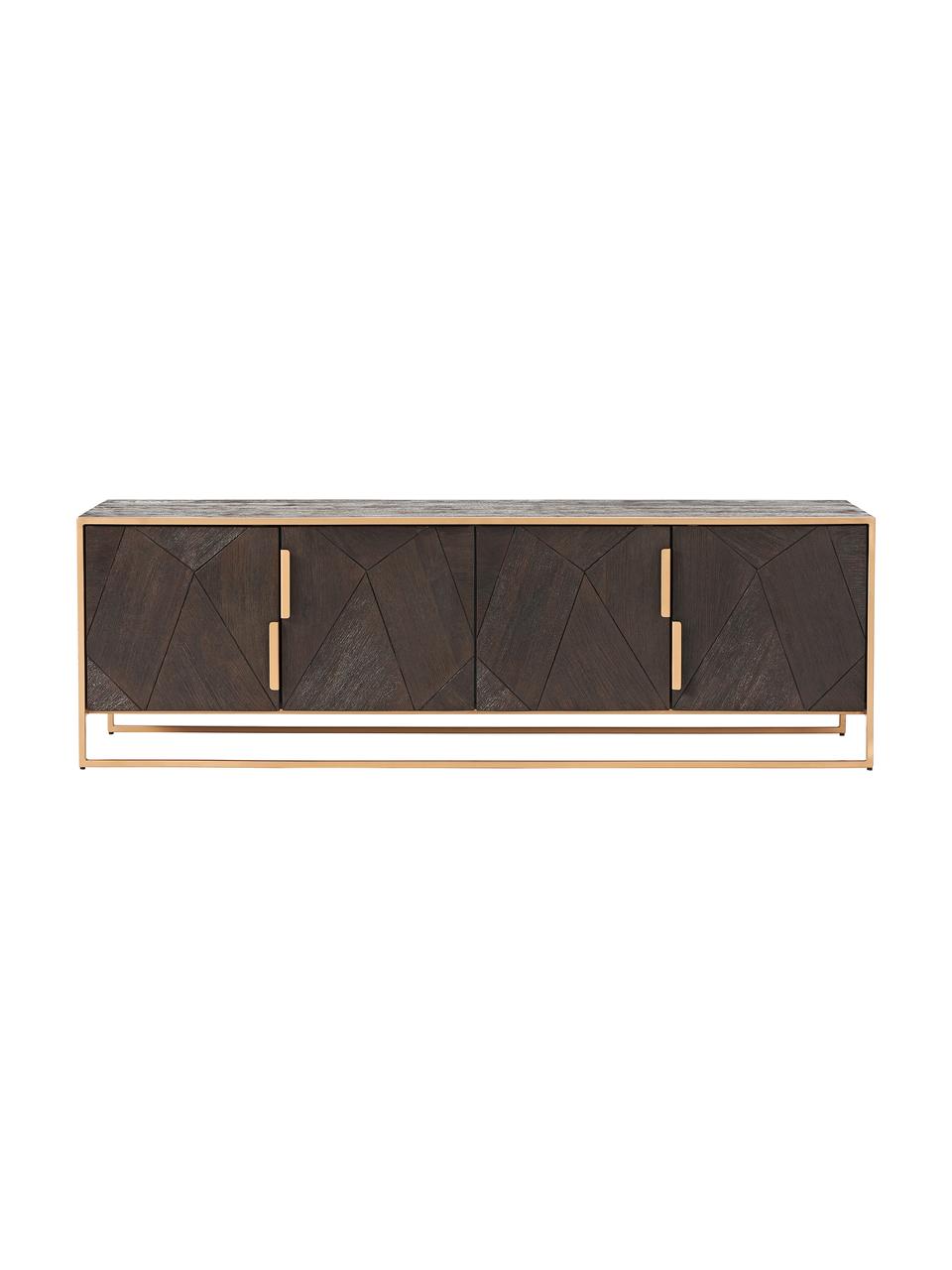 Skrinka z mangového dreva Harry, Mangové drevo, odtiene zlatej, Š 175 x V 45 cm