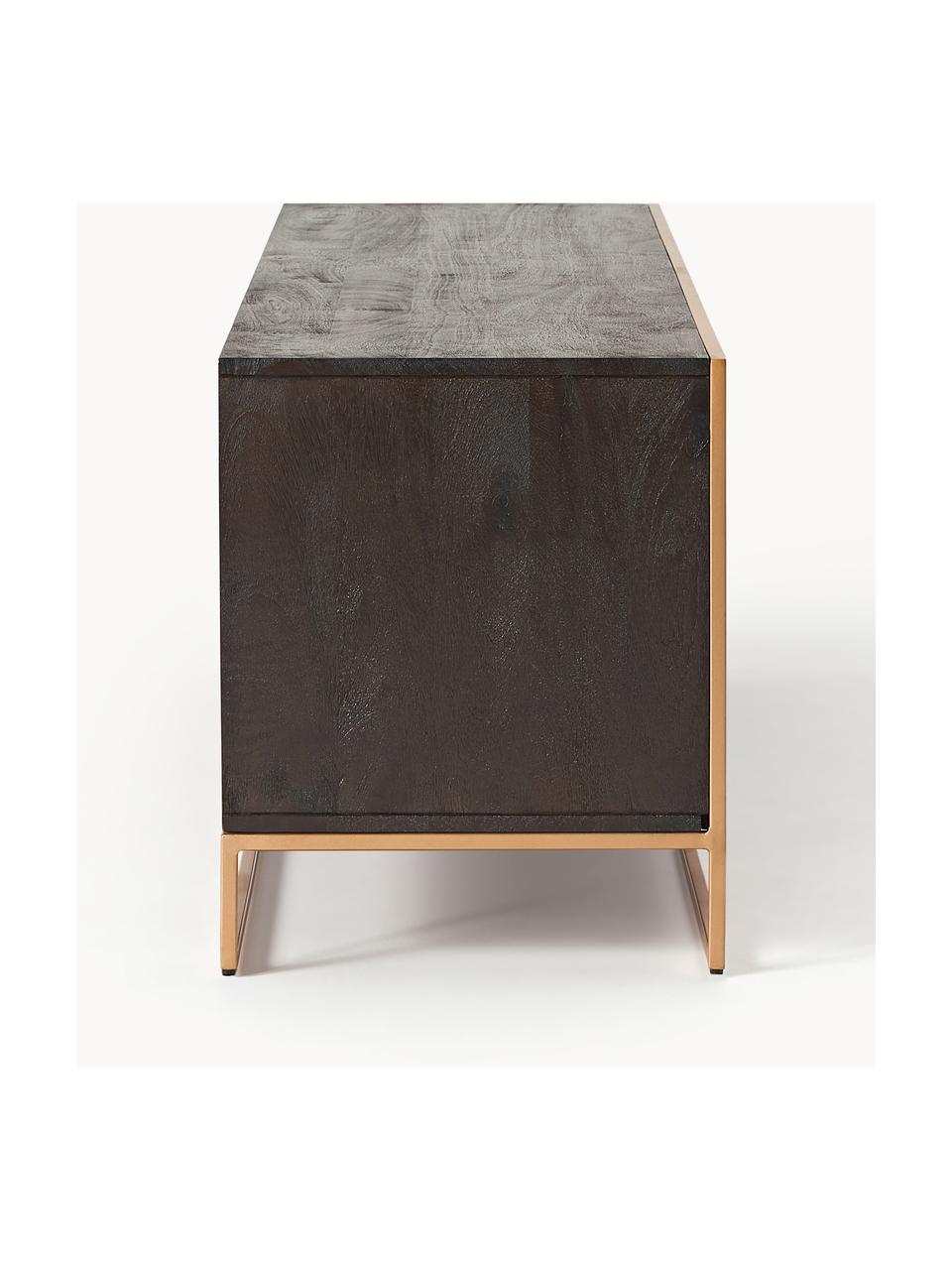 Credenza bassa in legno di mango Harry, Legno di mango, dorato, Larg. 175 x Alt. 45 cm