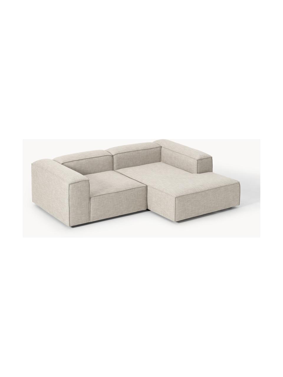 Modulares Ecksofa Lennon aus Leinen-Mix, Bezug: 50 % Viskose, 25 % Leinen, Gestell: Fichtenholz, Sperrholz, m, Leinen-Mix Grau, B 238 x T 180 cm, Eckteil links