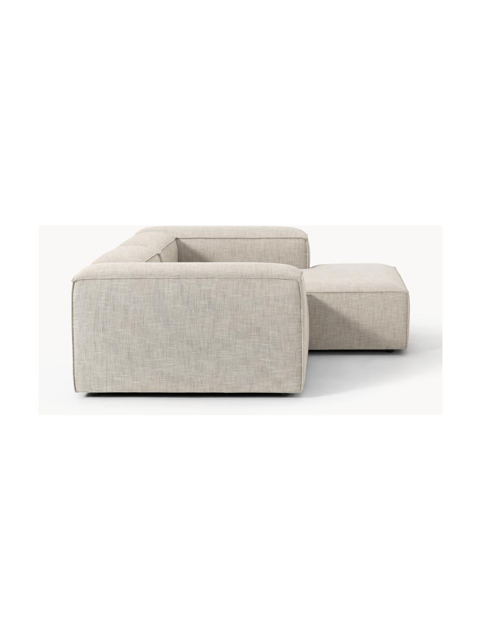 Modulares Ecksofa Lennon aus Leinen-Mix, Bezug: 50 % Viskose, 25 % Leinen, Gestell: Fichtenholz, Sperrholz, m, Leinen-Mix Grau, B 238 x T 180 cm, Eckteil links