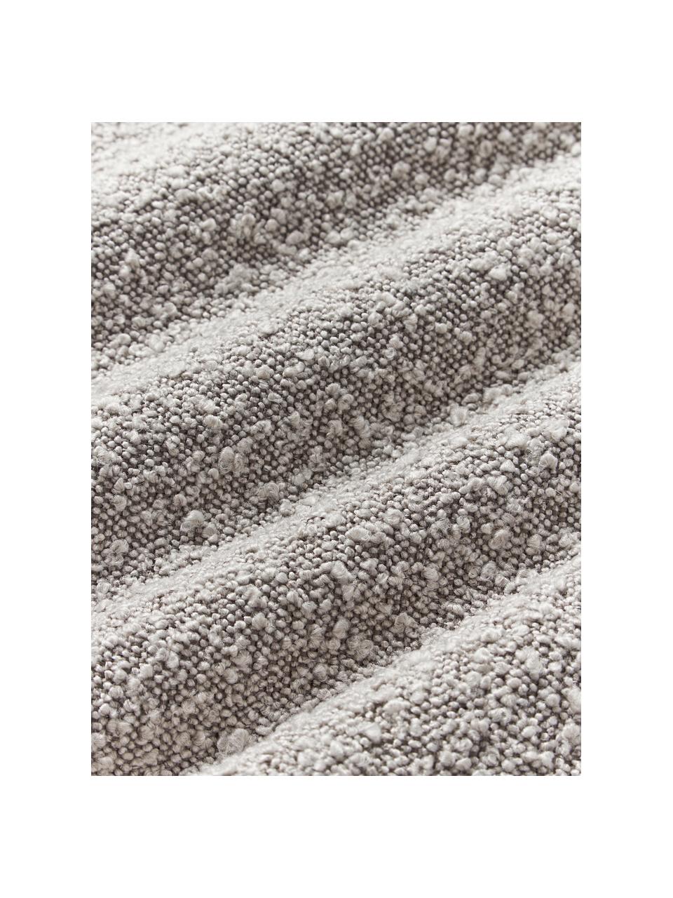 Bouclé bankkussen Lennon, Bekleding: 80% leer, 20% acryl, Bouclé taupe, B 70 x L 70 cm