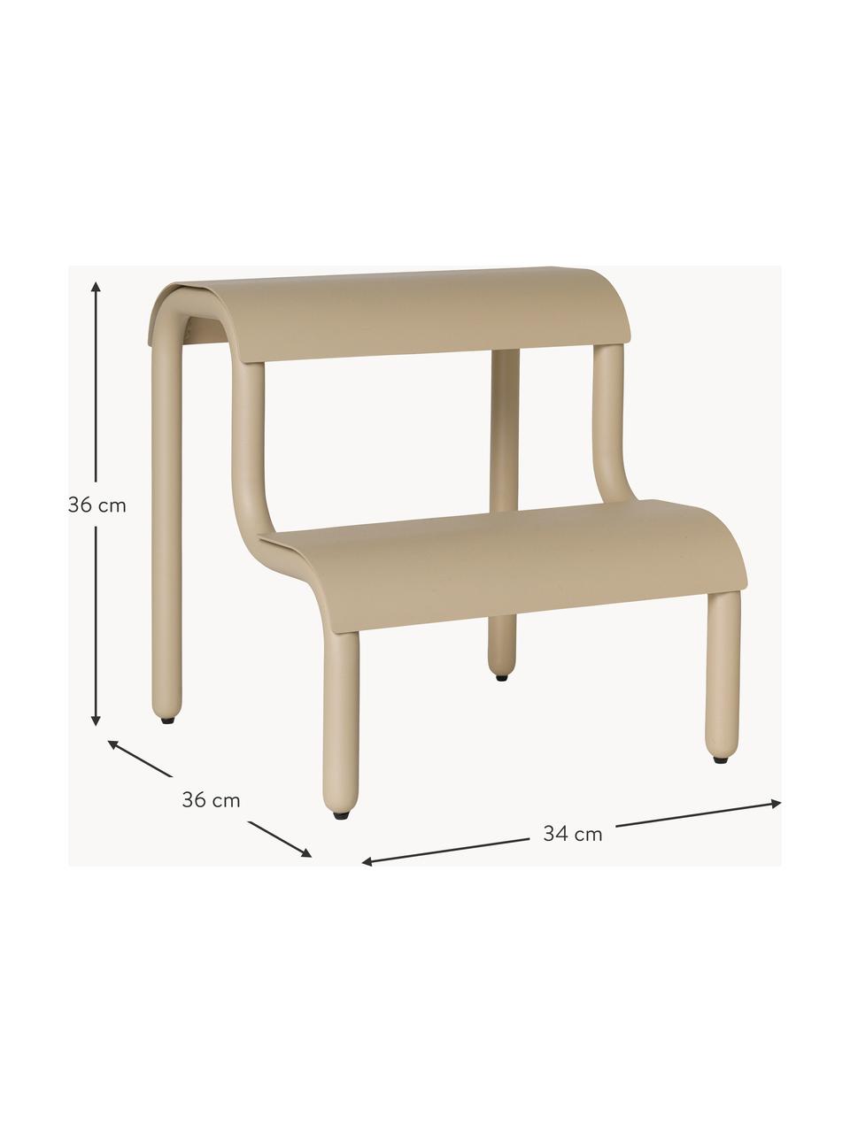 Sgabello per bambini in metallo Up Step, Metallo verniciato a polvere, Beige chiaro, Larg. 34 x Alt. 36 cm