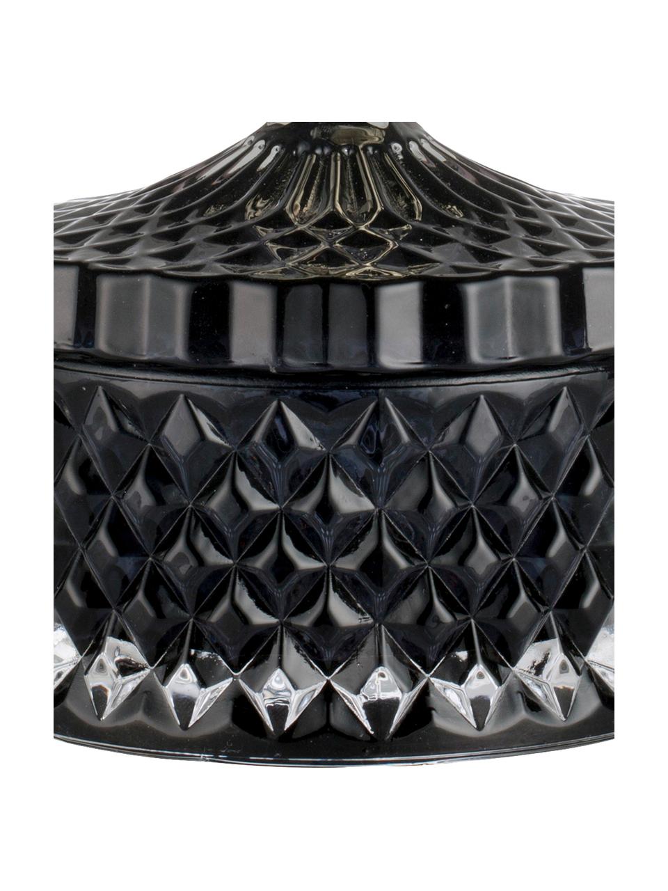 Bote decorativo pequeño Miya, Vidrio, Negro, dorado, Ø 9 x Al 11 cm