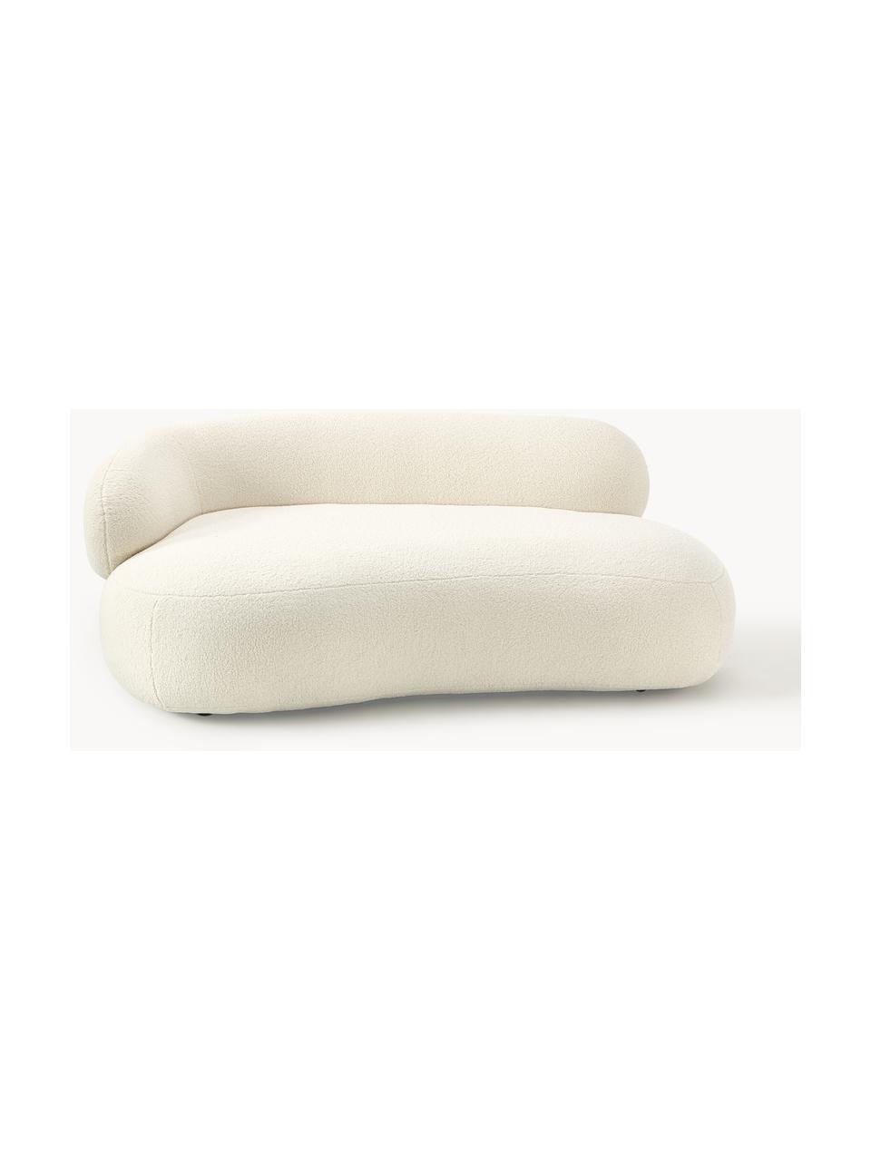 Teddy-Sofa Alba (2-Sitzer), Bezug: Teddy (100% Polyester) De, Gestell: Massives Fichtenholz, Bir, Füße: Kunststoff Dieses Produkt, Teddy Off White, B 185 x T 114 cm, Rückenlehne rechts