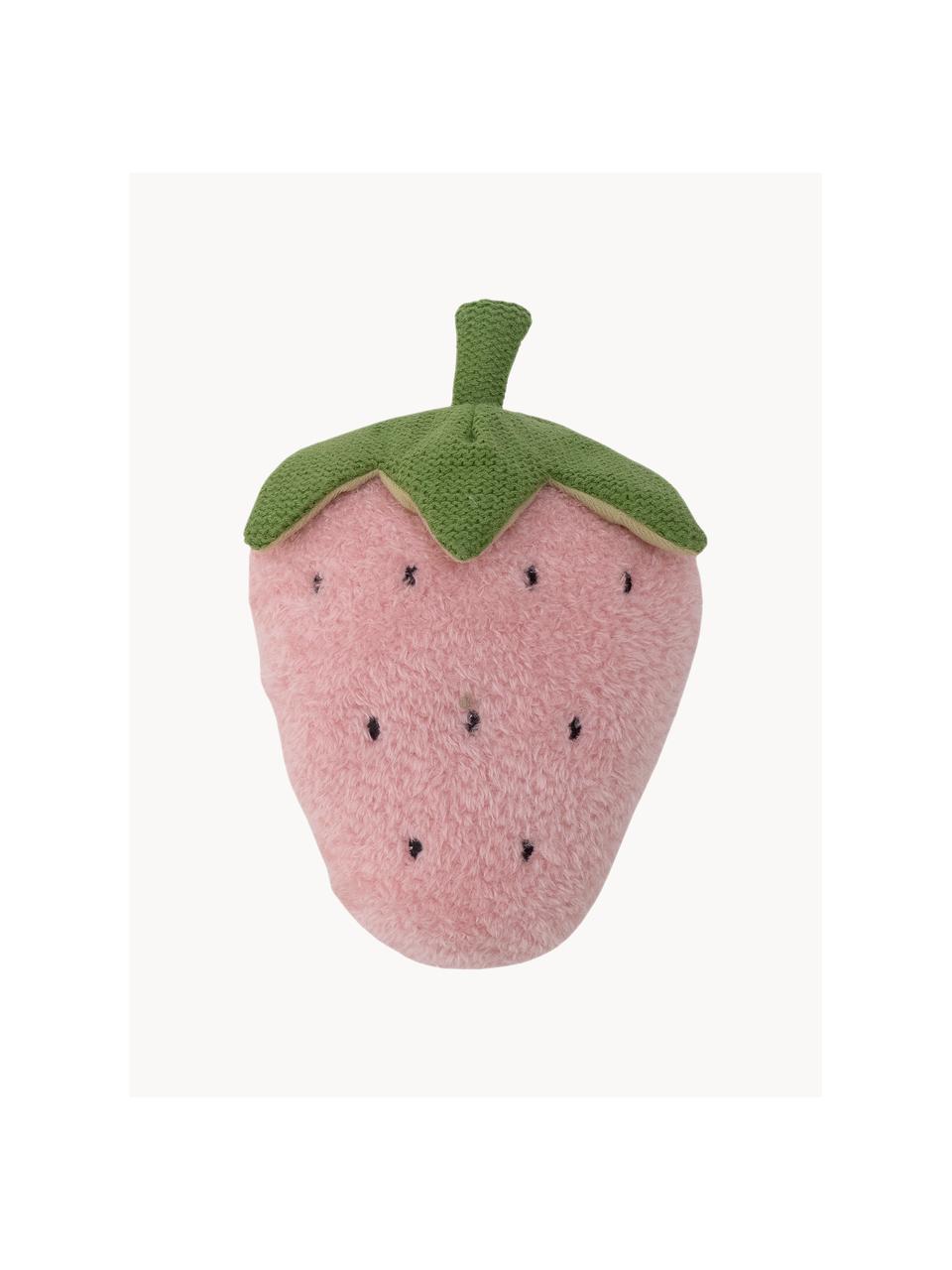 Chrastítko ve tvaru jahody Simme, Světle růžová, zelená, Š 13 cm, D 19 cm