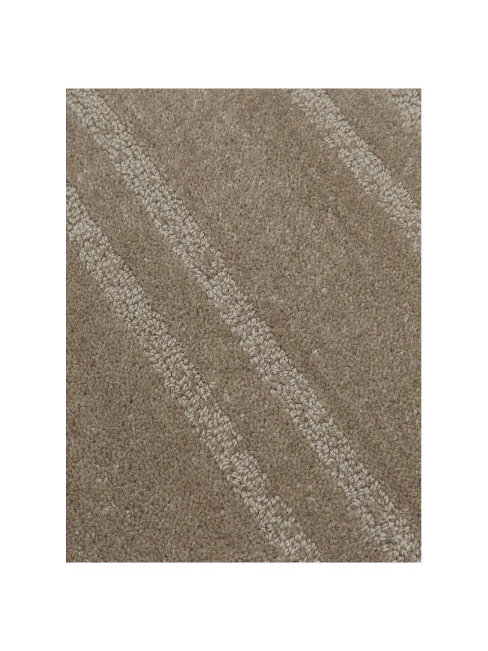 Tapis laine taupe tufté main Alan, Taupe, imprimé, larg. 80 x long. 150 cm (taille XS)