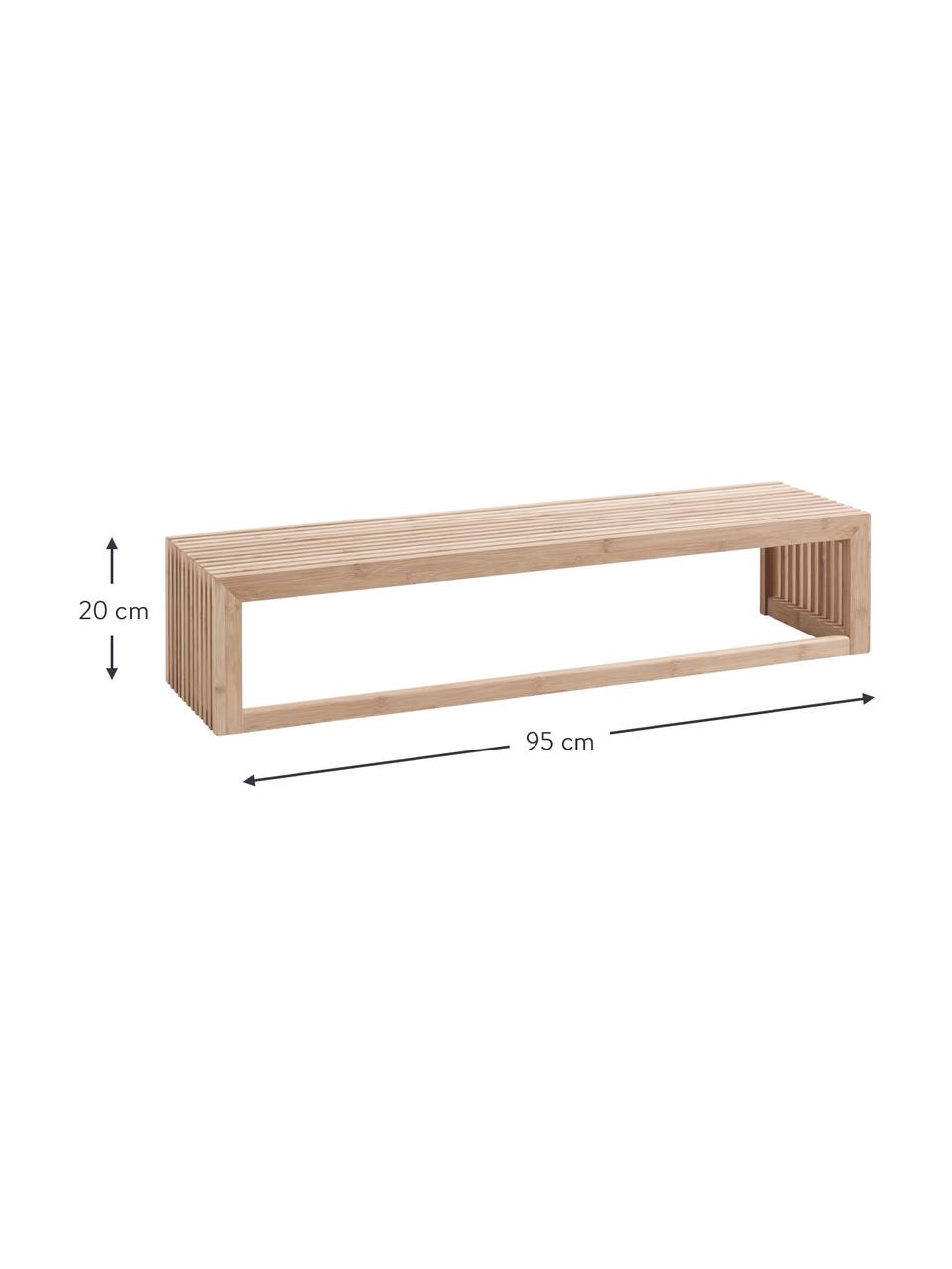 Pólka ścienna z drewna bambusowego Rib, różne rozmiary, Drewno bambusowe, Jasny brązowy, S 95 x W 20 cm