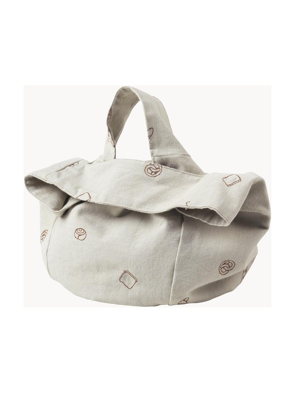 Sac à pain en coton avec motif de pâtisserie Bread, 100 % coton, Beige, brun, Ø 22 x haut. 22 cm