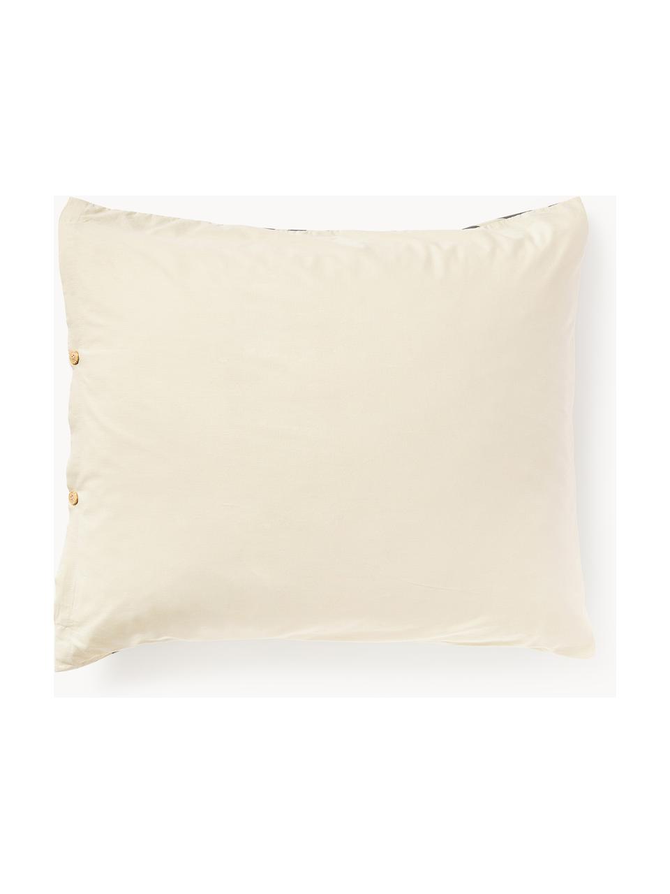 Poszewka na poduszkę z bawełny Chase, Złamana biel, ciemny szary, S 40 x D 80 cm