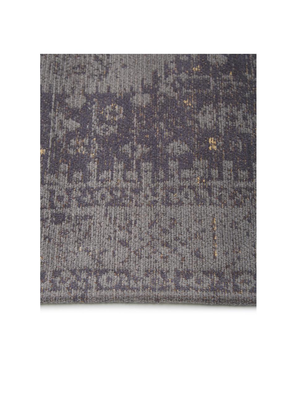 Handgeweven chenille loper Neapel in vintage stijl, Bovenzijde: 95% katoen, 5% polyester, Onderzijde: 100% katoen, Grijs, B 80 x L 250 cm