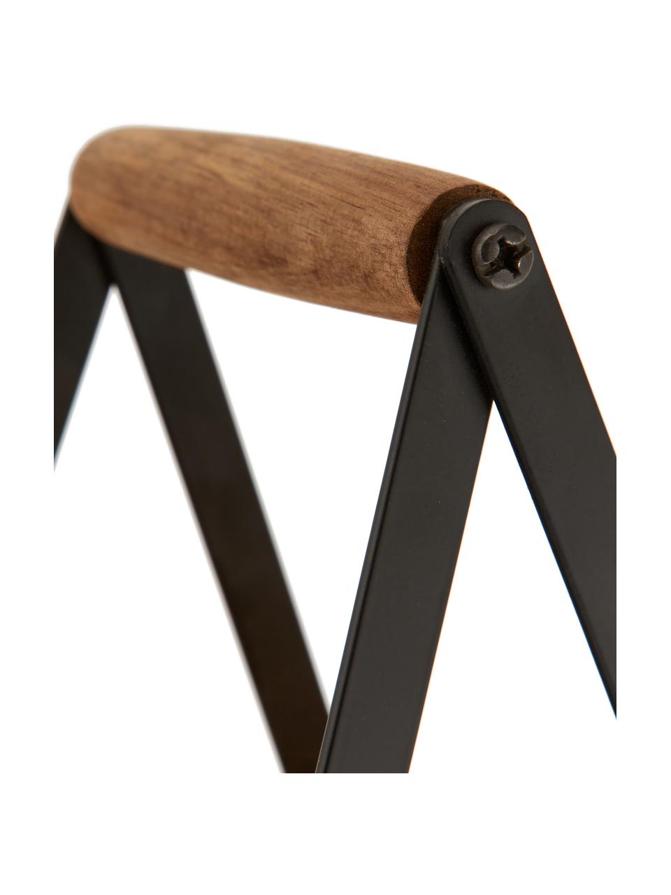 Etażerka z półkami z drewna akacjowego Serve, Stelaż: metal lakierowany, Drewno akacjowe, czarny, S 50 x W 54 cm