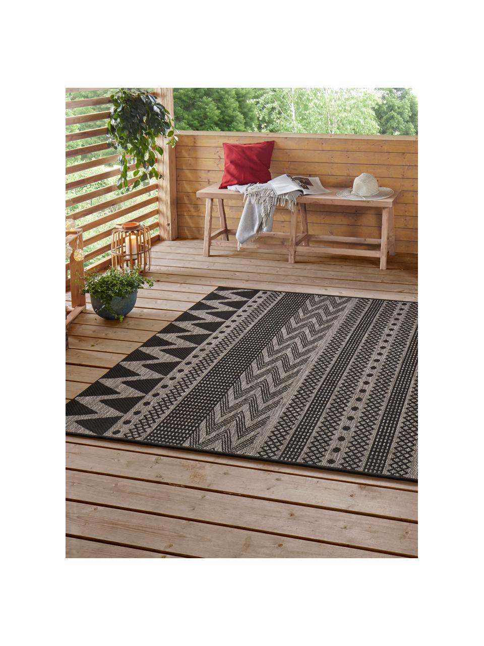 In- & Outdoor-Teppich Sidon mit grafischem Muster, 100% Polypropylen, Beige, Schwarz, B 200 x L 290 cm (Größe L)