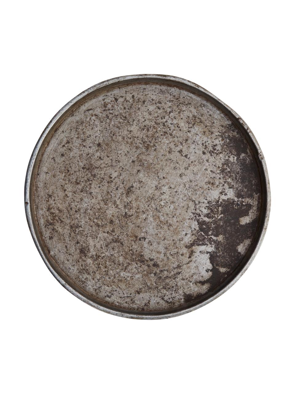 Dekorační tác z recyklovaného kovu se starožitným povrchem Cesar, Ocel, recyklovaná, Stříbrná, Ø 51 cm