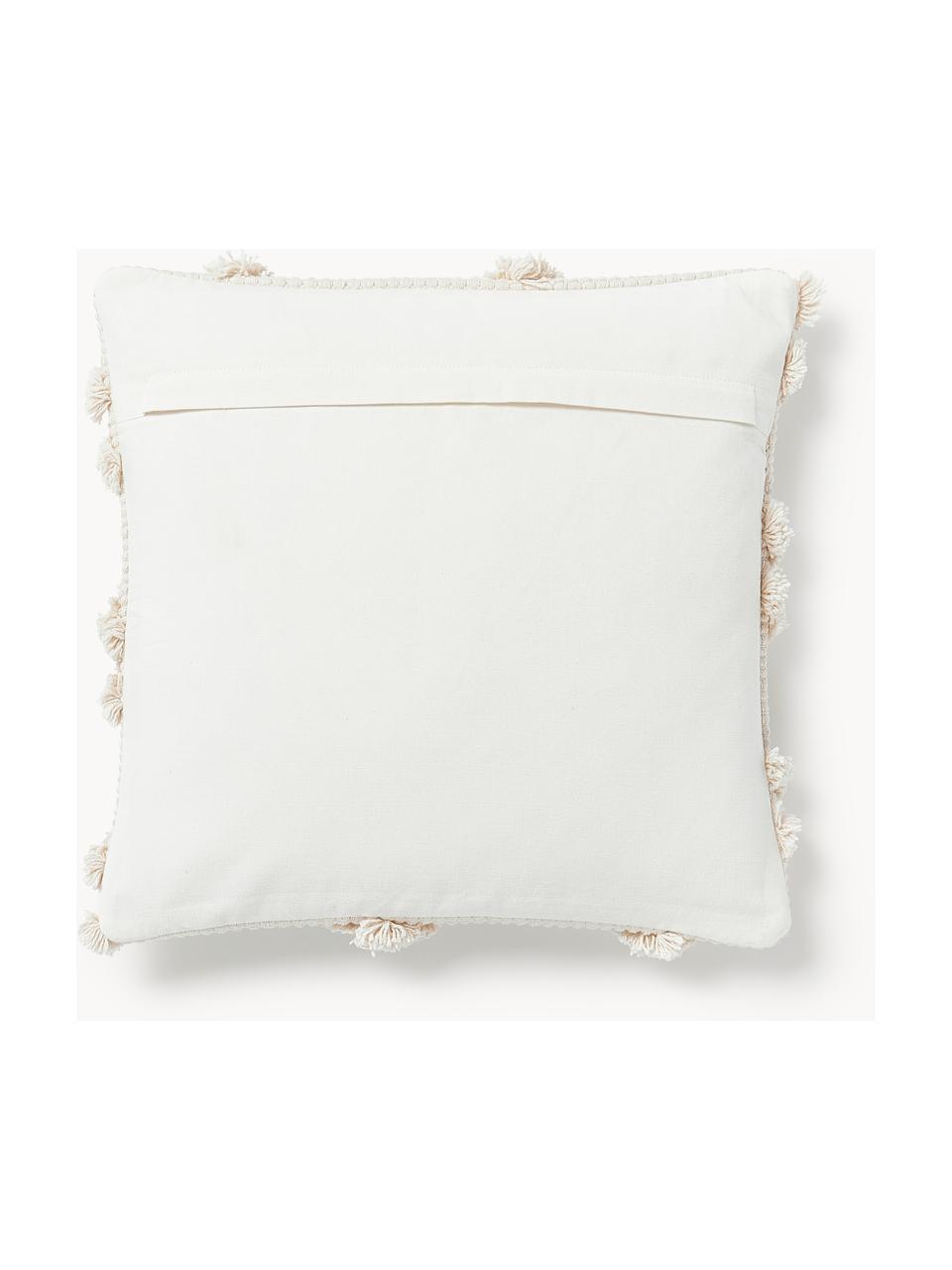 Poduszka na siedzisko z bawełny Silla, 100% wełna z certyfikatem RWS, Jasny beżowy, biały, S 45 x D 45 cm