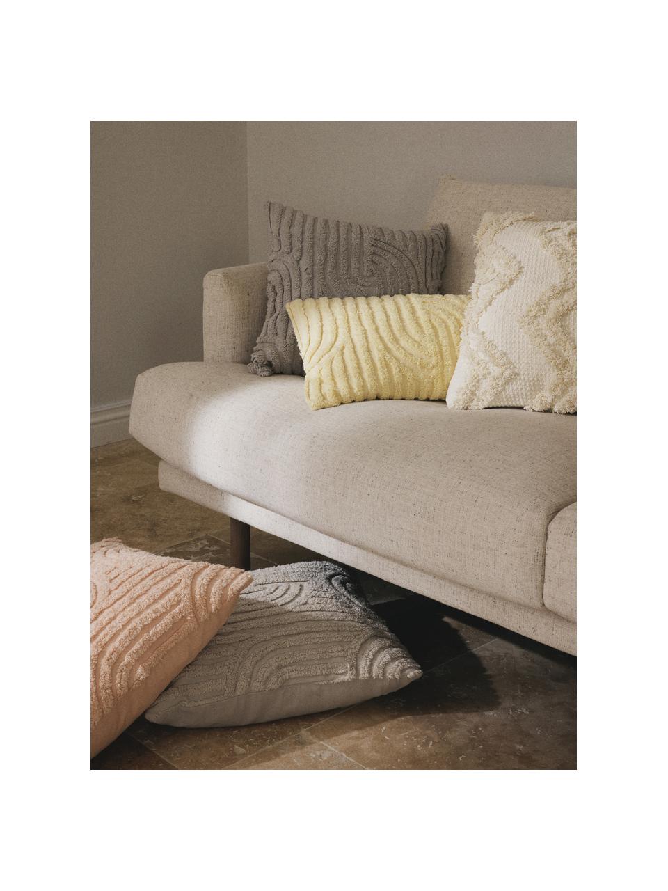 Cojines de asiento de algodón con diseño capitoné en zigzag Akesha, 2 uds., Blanco Off White, An 45 x L 45 cm