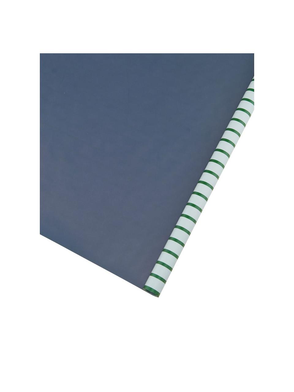 Geschenkpapier-Rolle Stripey, Papier, Grün, Hellblau, Dunkelblau, 50 x 70 cm