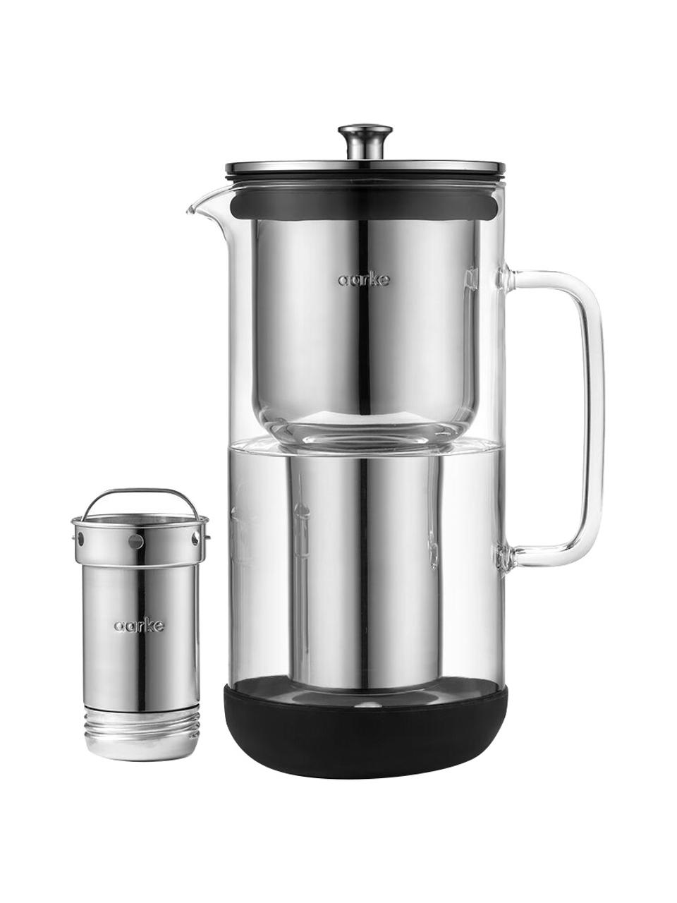 Súprava karafy s vodným filtrom Purifier, 2.4 L, Odtiene striebornej, priehľadná, Súprava s rôznymi veľkosťami
