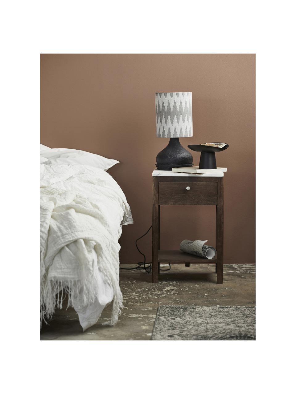 Lampada da tavolo boho Arito, Paralume: tessuto, Base della lampada: metallo rivestito, Nero, grigio, bianco, Ø 22 x Alt. 45 cm