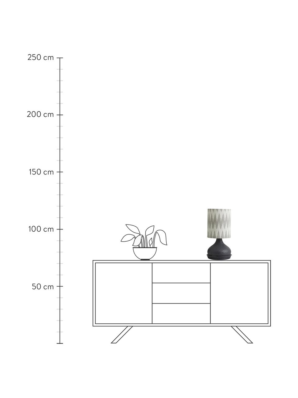 Tafellamp Arito, Lampenkap: stof, Lampvoet: gecoat metaal, Zwart, grijs, wit, Ø 22 x H 45 cm